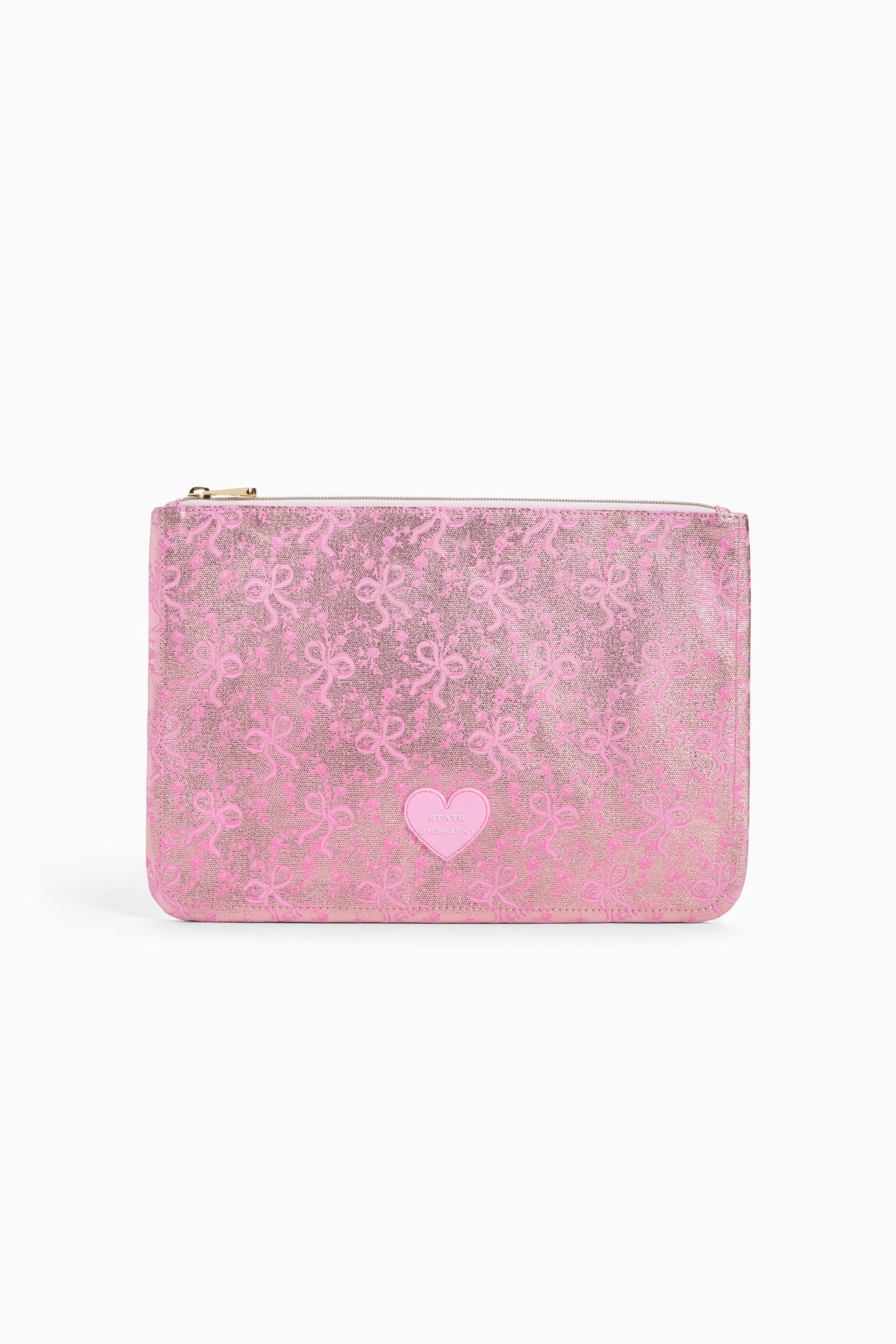STATE x LoveShackFancy Metallic Bow Pouch