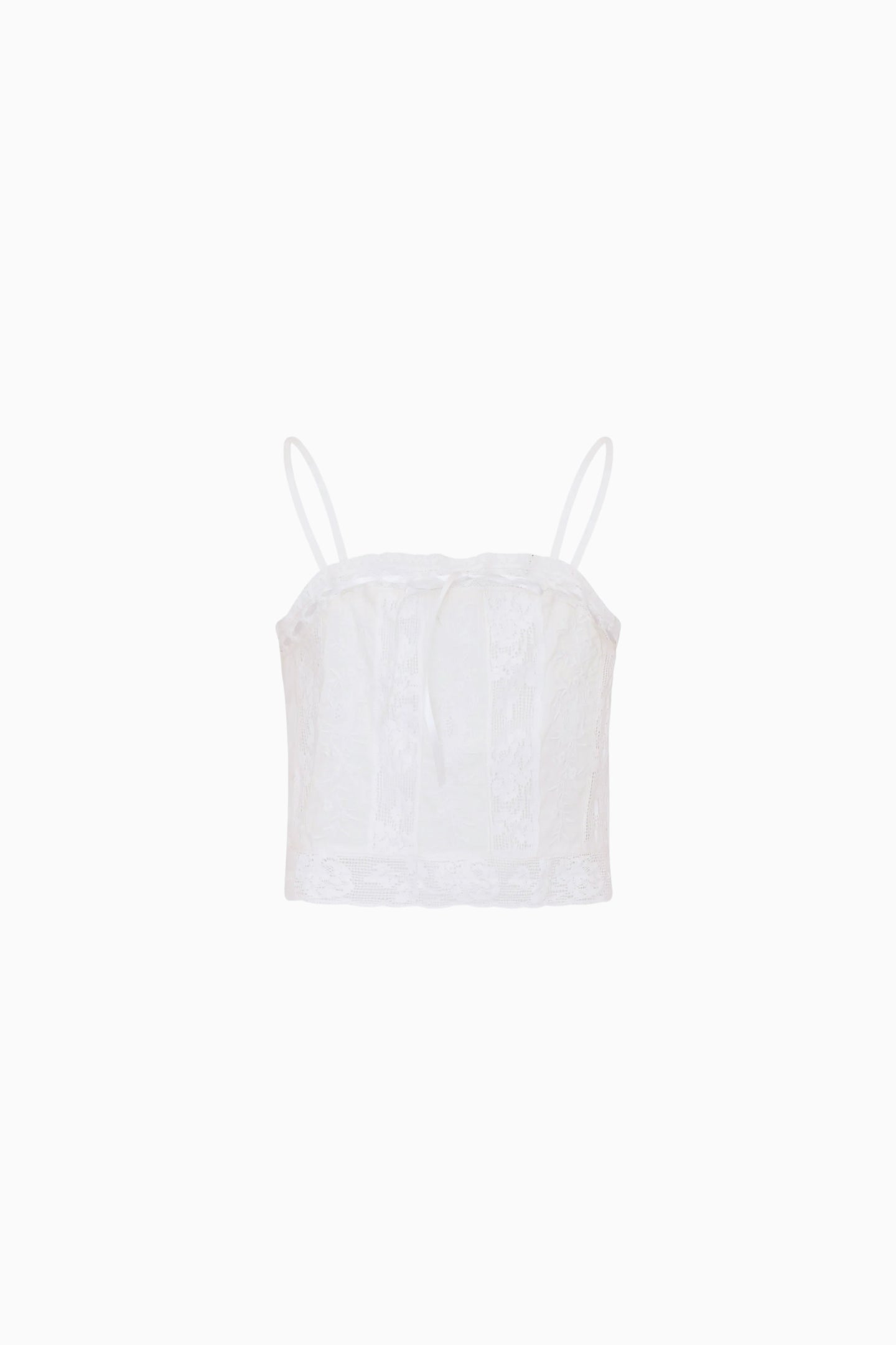Girls Lace Cotton Cropped Spaghetti Strap Camisole | LoveShackFancy