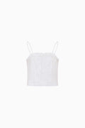 White lace camisole on a white background