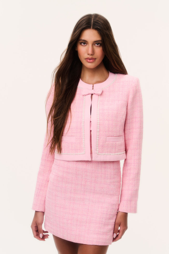 Ralphette Pearl-Embellished Tweed Jacket