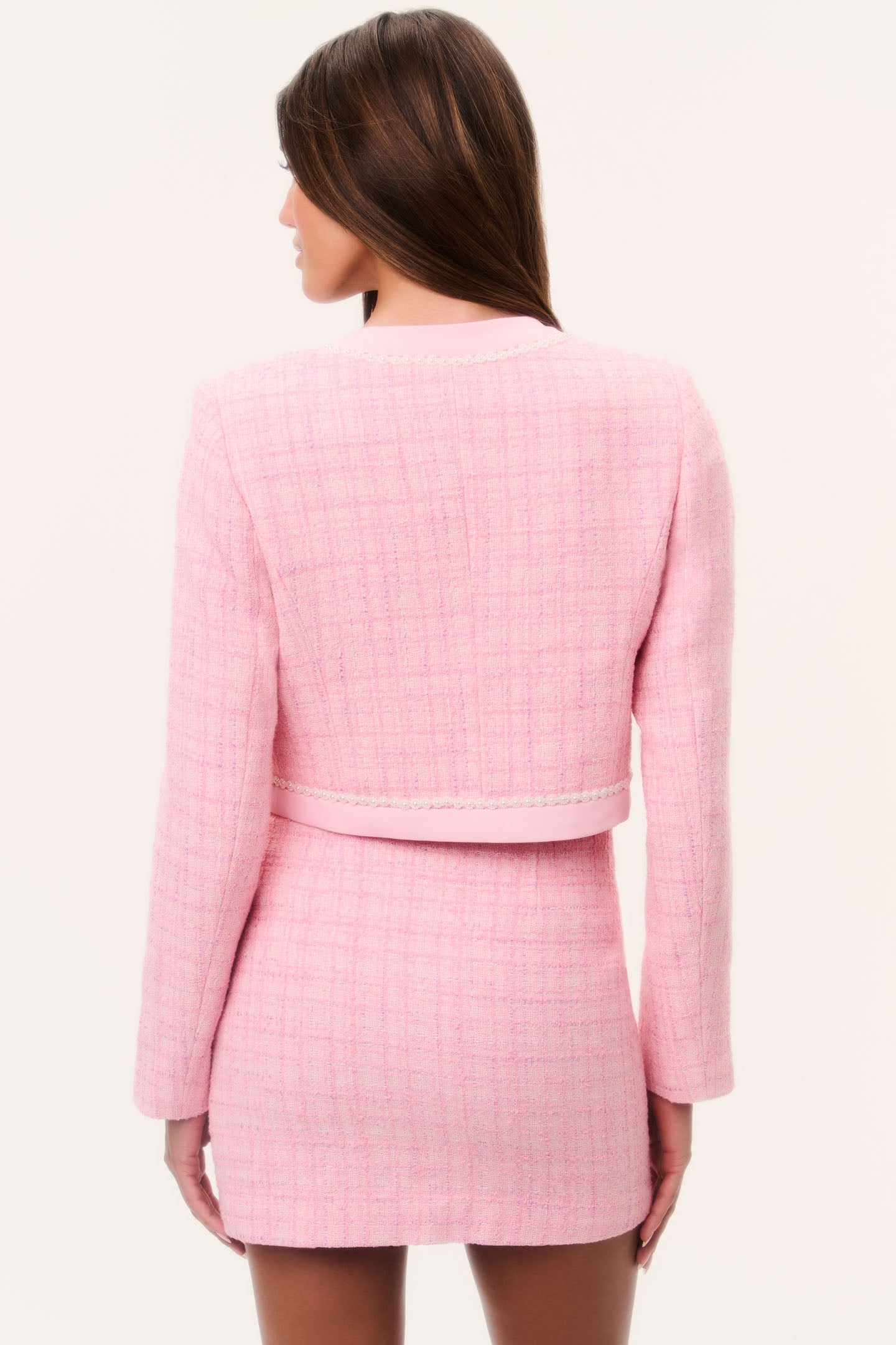 Plaid Long Sleeve Bolero Cropped Woven Jacket | LoveShackFancy