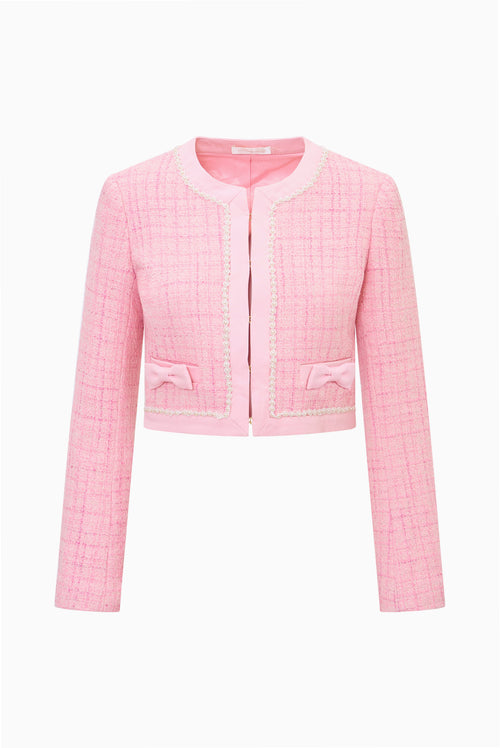 Ralphette Pearl-Embellished Tweed Jacket