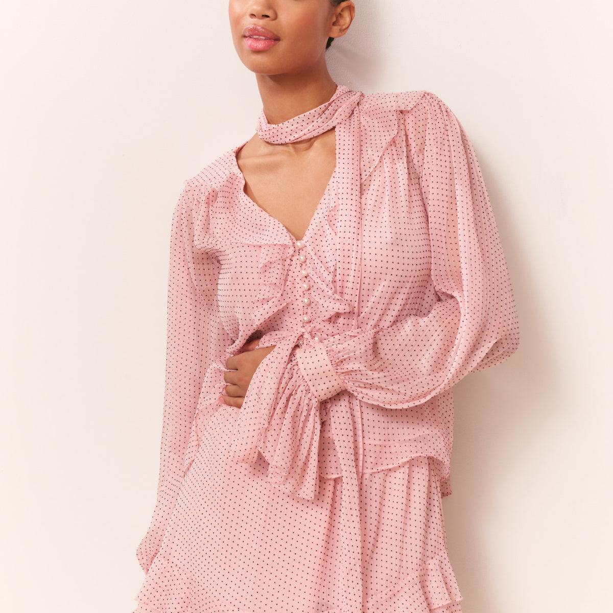 open lace back dress Loveshackfancy Renza Polka Dot Women Skirt