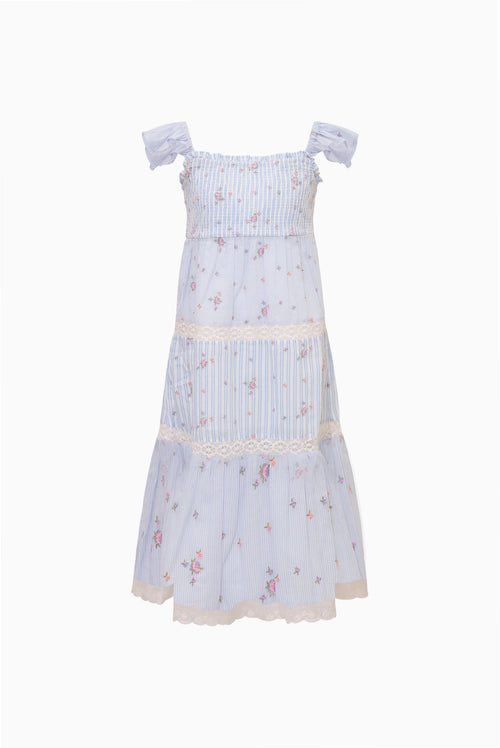 Little Girls Rhiannon Stripe Floral Dress