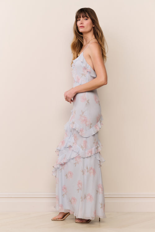 Rialto Floral Chiffon Maxi Dress