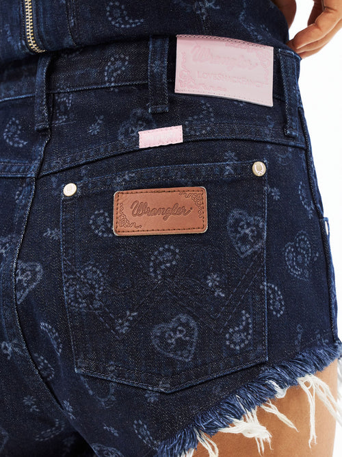 Wrangler x LoveShackFancy Laser Print Micro Short