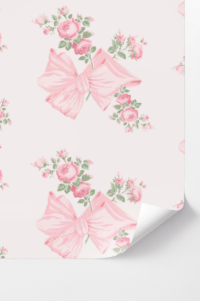 Rosa Beaux in Pink Mint Peel + Stick Wallpaper main image 0