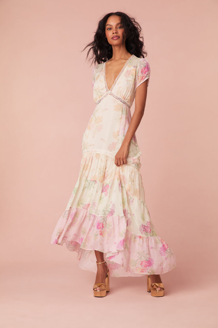 Cherry Blossom Strapless Maxi Dress Black – Sunshine Girls Boutique