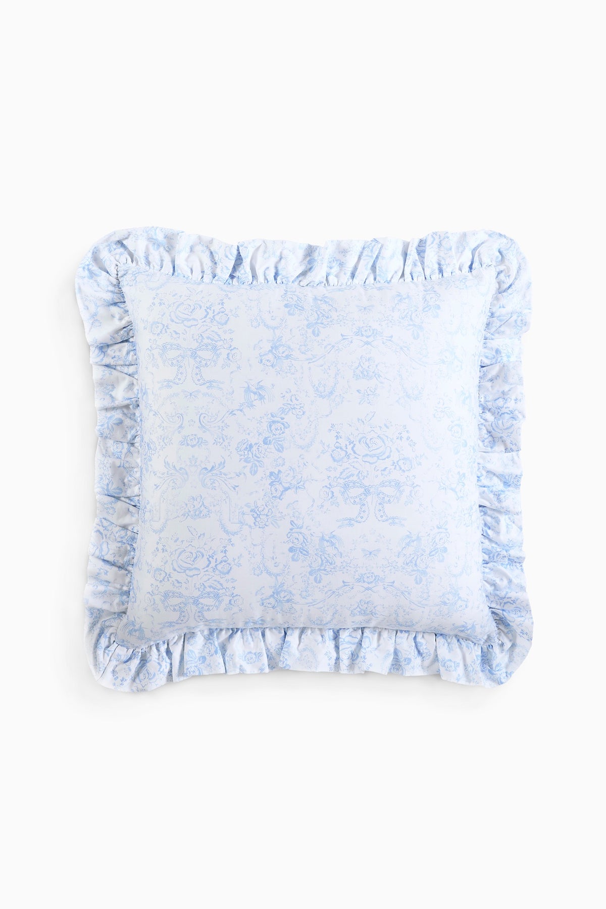 Blue Baby Ruffle Throw Pillow- Designer Luxury Home | LoveShackFancy