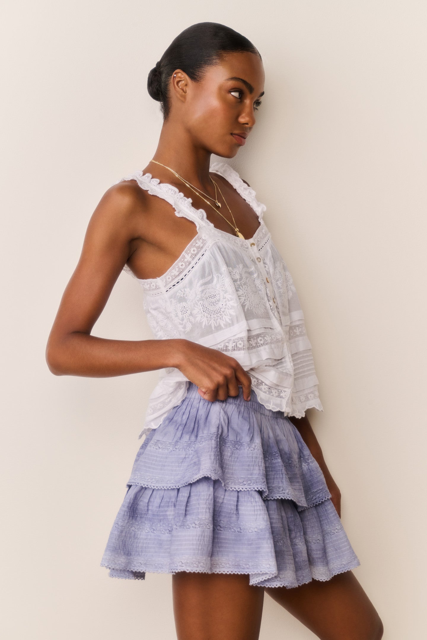 Tiered Ruffle Mini Skirt | LoveShackFancy