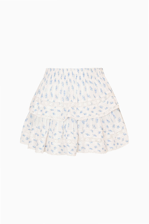Indigo Cloud Ruffle Mini Skirt