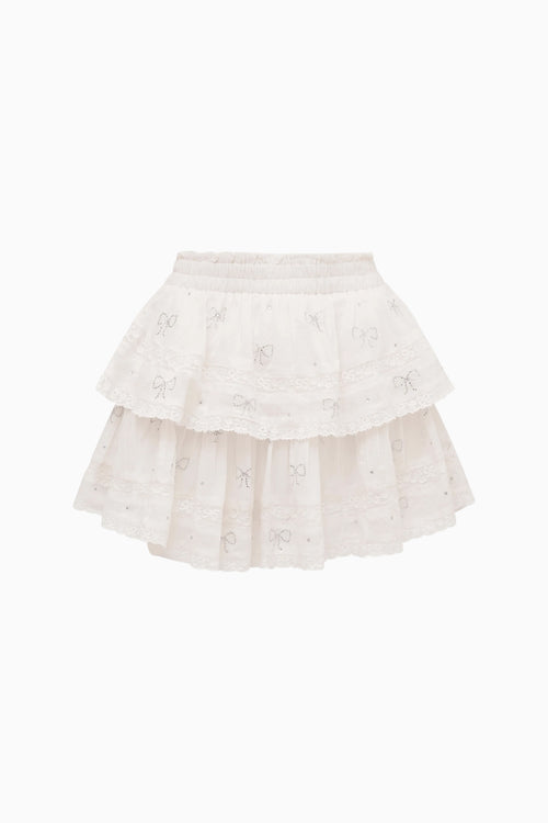 Ruffle Mini Crystal Bow Skirt