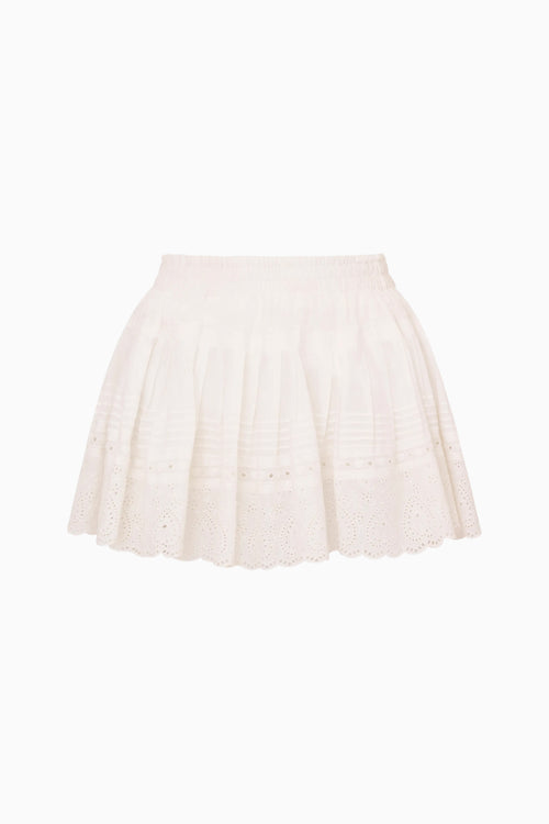 Heart Eyelet Ruffle Mini Skirt