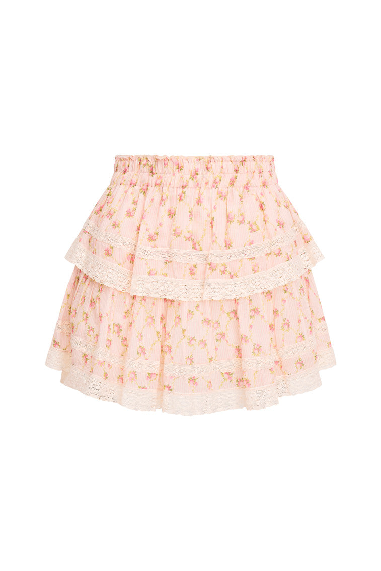 Ruffle Mini Dainty Floral Cotton Skirt