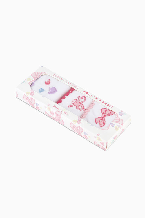 LoveShackFancy x Roller Rabbit Vintage Valentine Ruffle Sock Set
