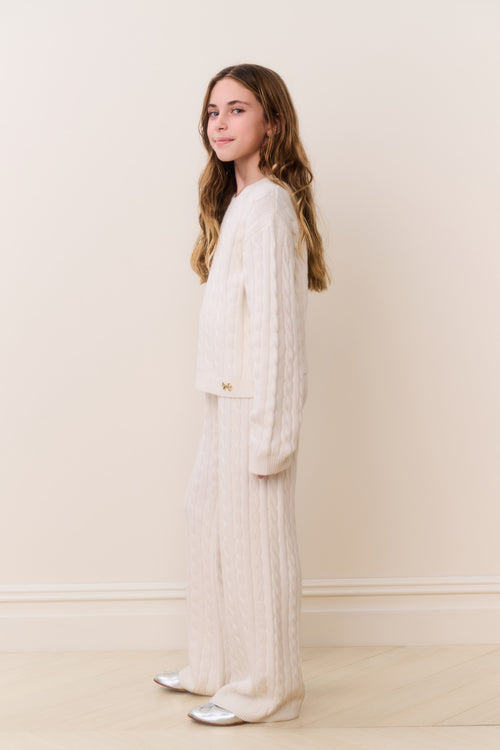 Tween Sallie Cable Knit Pullover