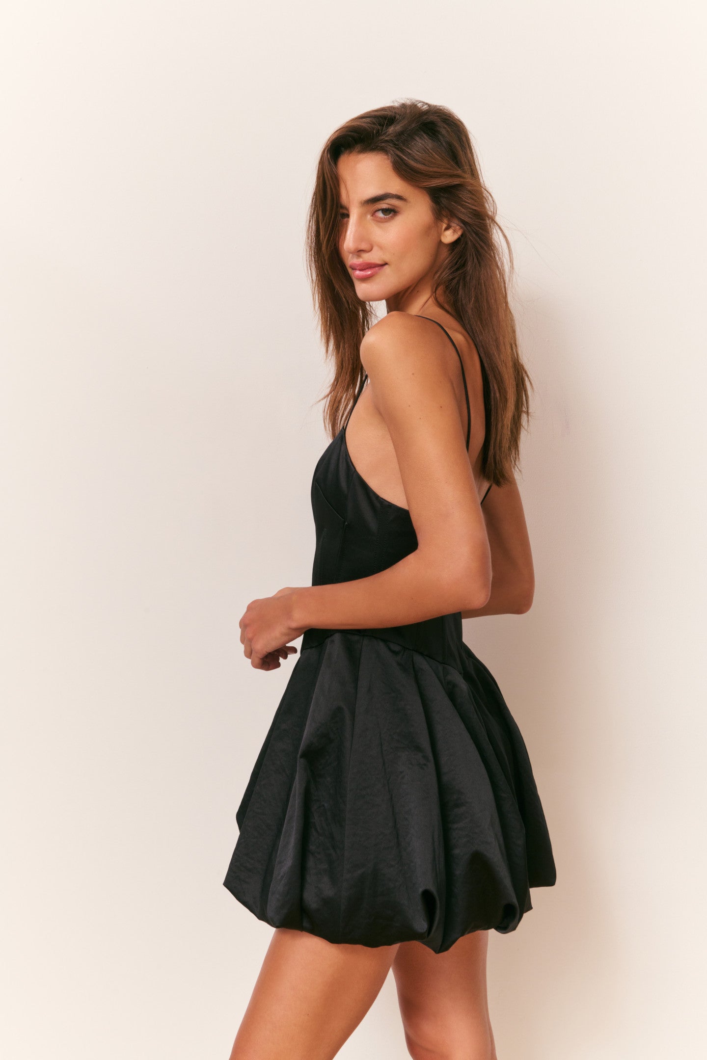 Salna Satin Mini Bubble Dress