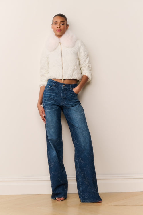 Sandria Heart-Quilted Puffer Jacket