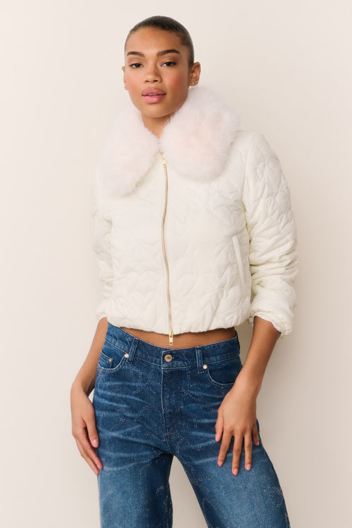 Sandria Heart-Quilted Puffer Jacket