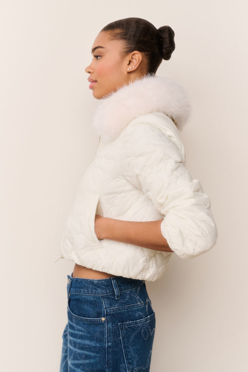 Sandria Heart-Quilted Puffer Jacket