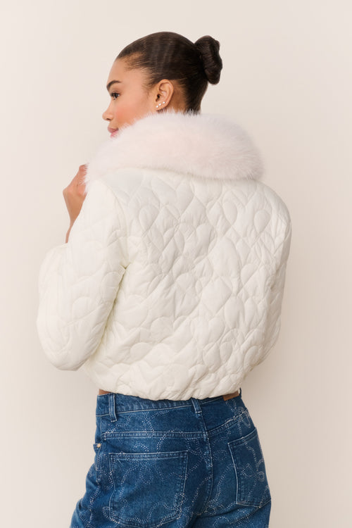 Sandria Heart-Quilted Puffer Jacket