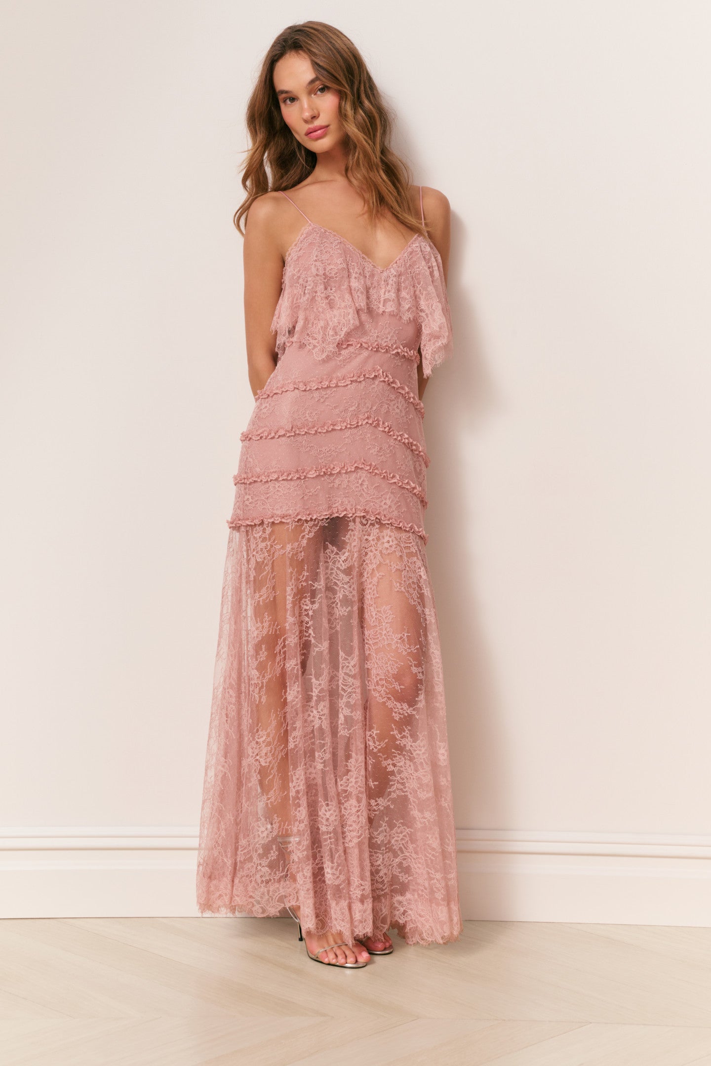 Sandy Lace Maxi Dress for Women in Dusty Pink, Size: 8, by LoveShackFancy Sandy Lace Maxi Dress for Women in Dusty Pink, Size: 8, by LoveShackFancy