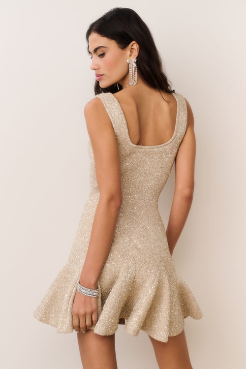 Sarajane Sequin Stretch Knit Mini Dress