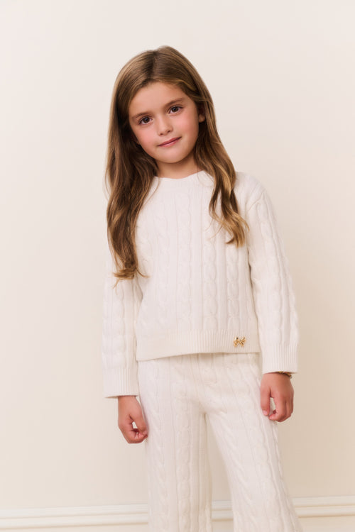 Little Girls Sallie Cable Knit Pullover