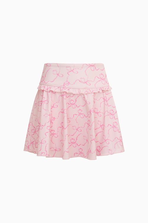 Girls Shanonly Bow Print Active Skort