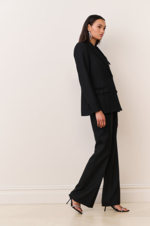 Shayne Wool-Blend Bow-Embellished Blazer