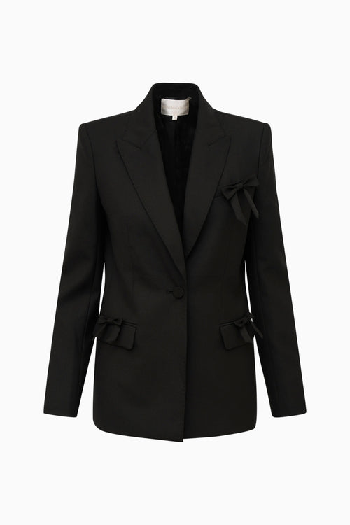Shayne Wool-Blend Bow-Embellished Blazer