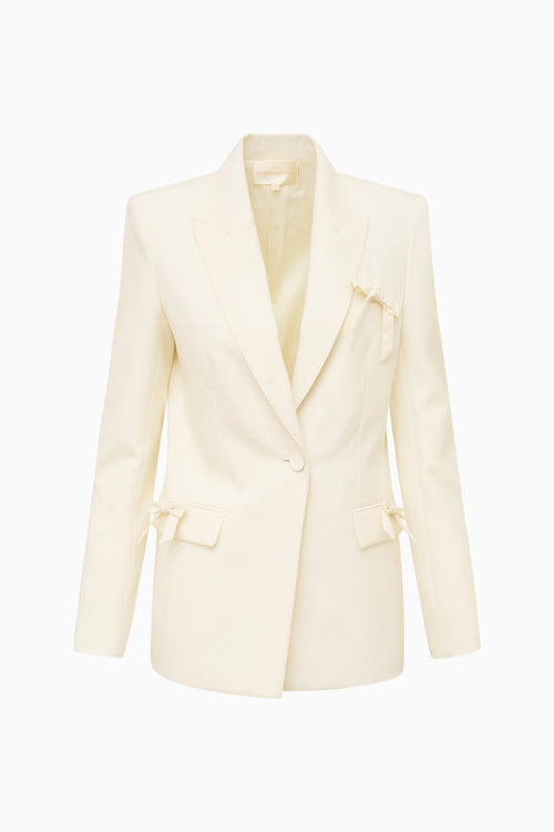 Shayne Wool-Blend Bow-Embellished Blazer