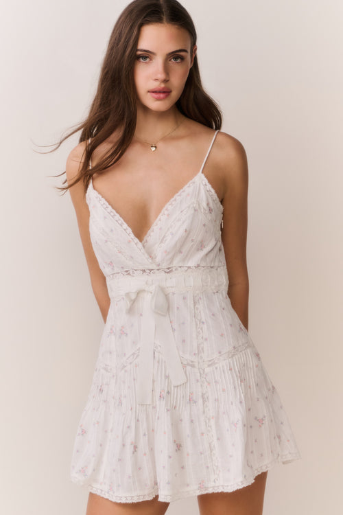 Sibelle Floral Embroidered Cotton Mini Dress