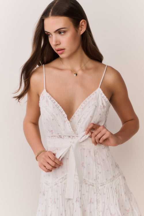 Sibelle Floral Embroidered Cotton Mini Dress