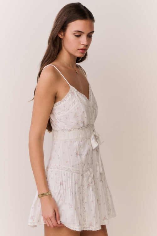 Sibelle Floral Embroidered Cotton Mini Dress