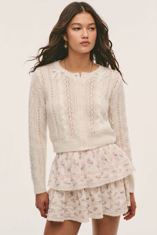 Dione Alpaca-Blend Ribbon Cardigan