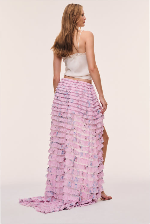 Emarina High-Low Ruffle Skirt