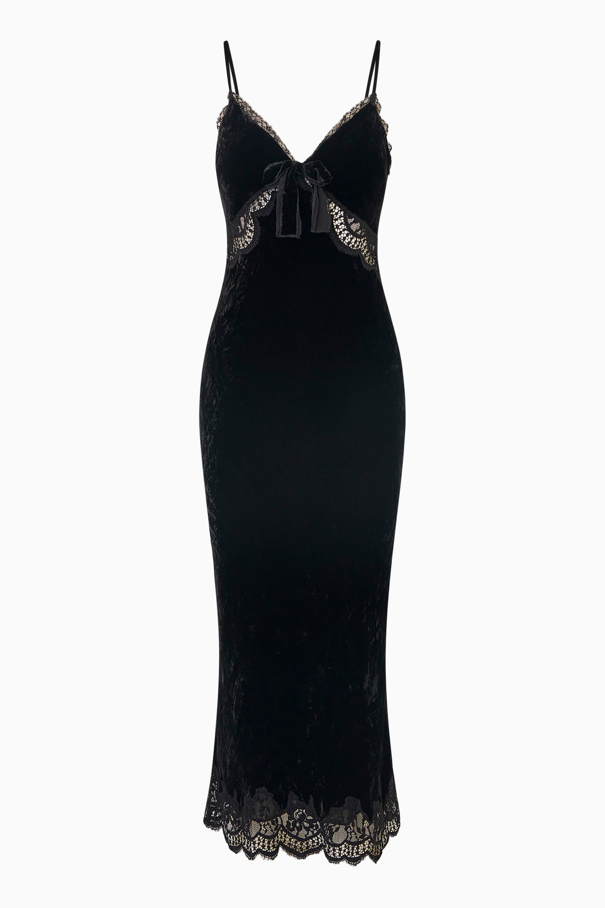 Solania Velvet and Lace Midi Dress