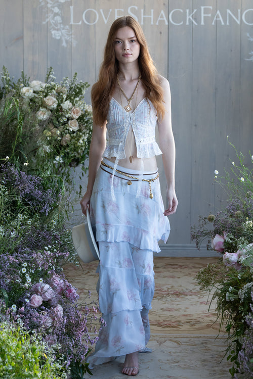 Soleia Floral Chiffon Maxi Skirt