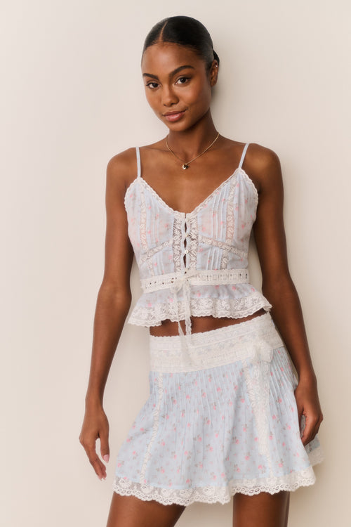 Avra Floral Cotton Peplum Cami