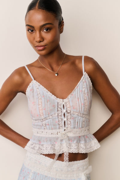 Avra Floral Cotton Peplum Cami