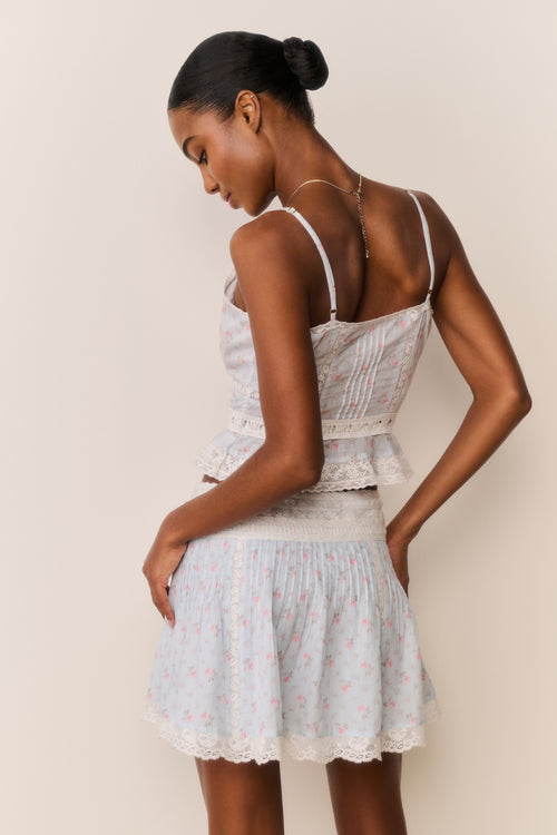 Avra Floral Cotton Peplum Cami