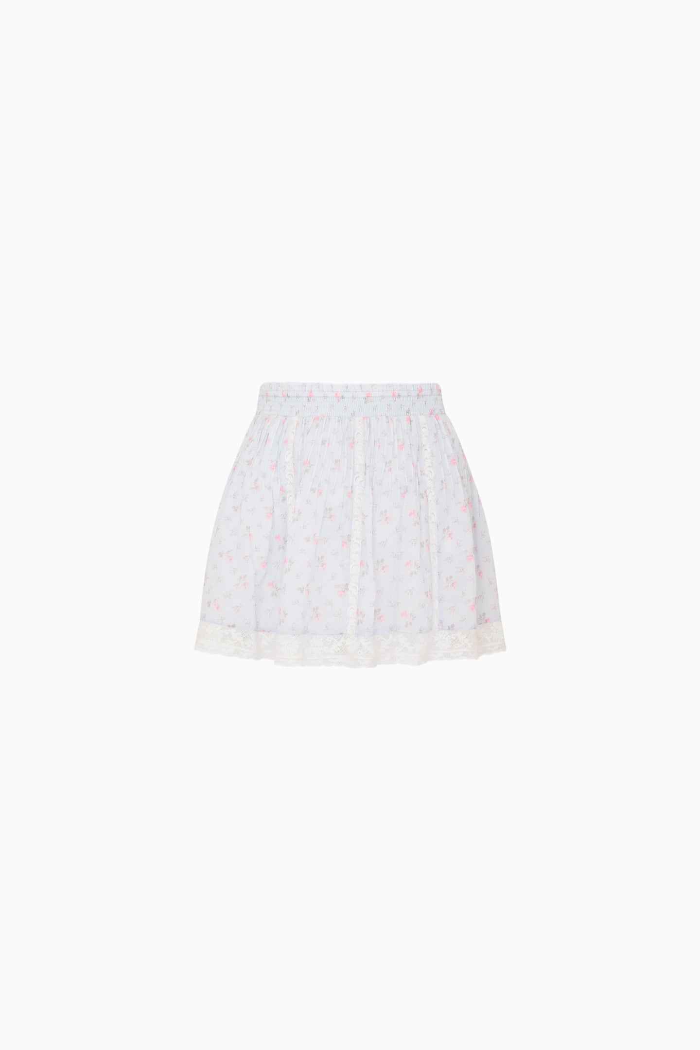 Girls Floral Cotton Lace Scallop Trim Mini Skirt | LoveShackFancy