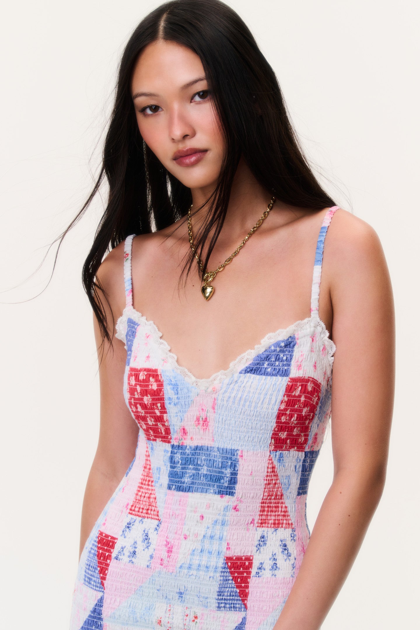 LoveShackFancy Solier Dress in Blueberry Sundae