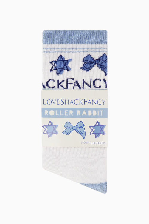 LoveShackFancy x Roller Rabbit Starry Nights Monkey Tube Socks