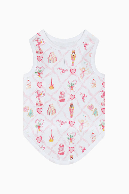 LoveShackFancy x Roller Rabbit Sugarplum Lattice Dog Pajamas