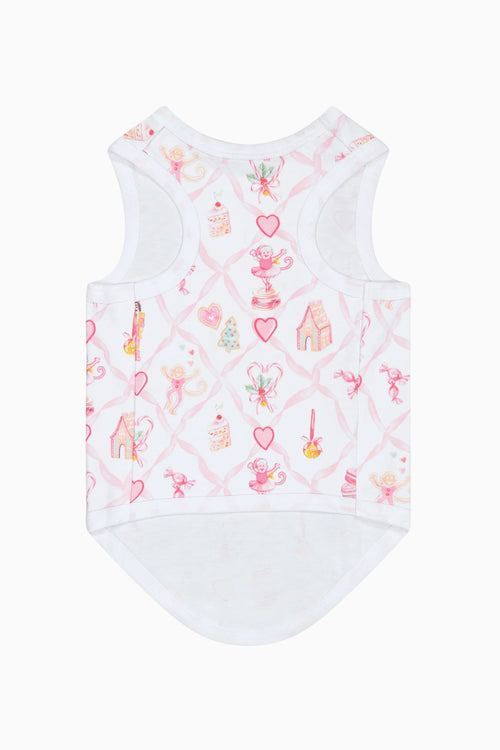 LoveShackFancy x Roller Rabbit Sugarplum Lattice Dog Pajamas