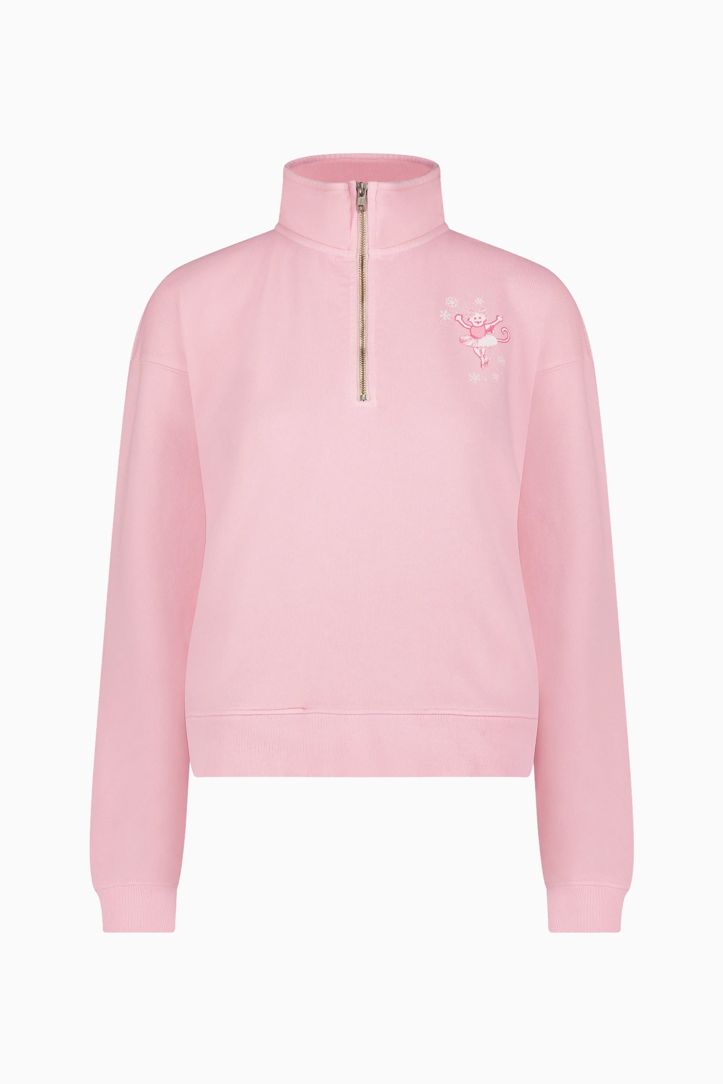 LoveShackFancy x Roller Rabbit Sugarplum Lattice Half Zip Sweatshirt