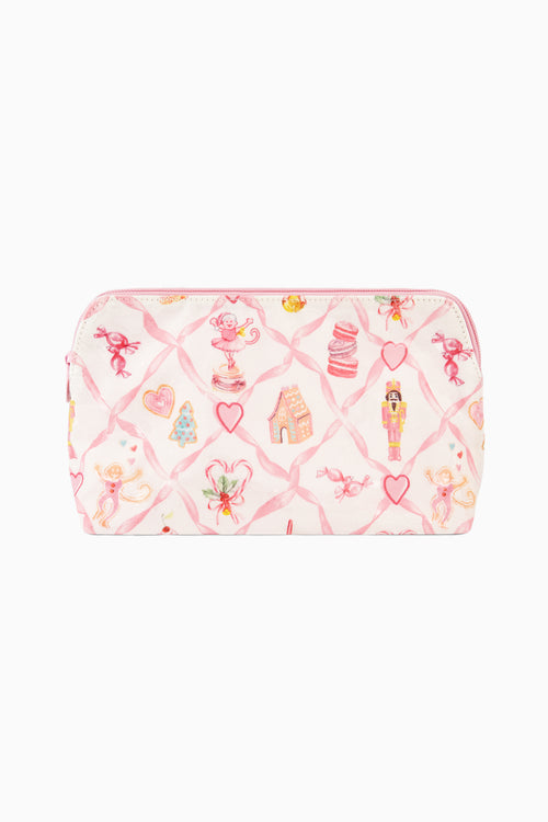 LoveShackFancy x Roller Rabbit Sugarplum Lattice Large Makeup Bag