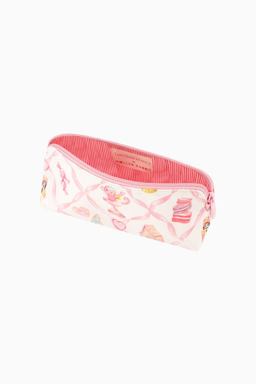 LoveShackFancy x Roller Rabbit Sugarplum Lattice Small Makeup Bag